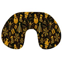 Christmas Background Seamless Travel Neck Pillow