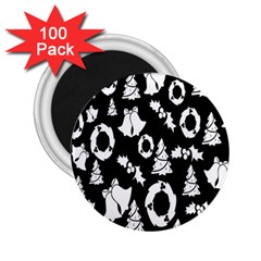 Black Card Christmas December 2 25  Magnets (100 Pack)  by artworkshop