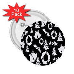 Black Card Christmas December 2 25  Buttons (10 Pack)  by artworkshop