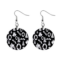 Black Card Christmas December Mini Button Earrings by artworkshop