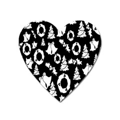 Black Card Christmas December Heart Magnet by artworkshop