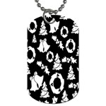 Black Card Christmas December Dog Tag (Two Sides) Front