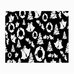 Black Card Christmas December Small Glasses Cloth by artworkshop