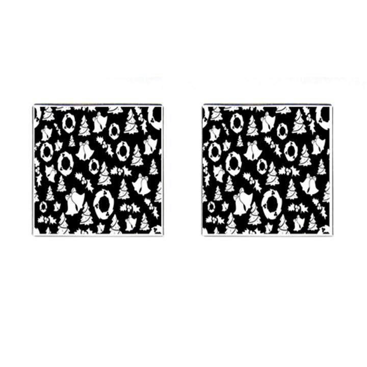 Black Card Christmas December Cufflinks (Square)