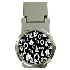 Black Card Christmas December Money Clip Watches by artworkshop