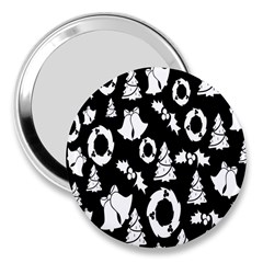 Black Card Christmas December 3  Handbag Mirrors by artworkshop