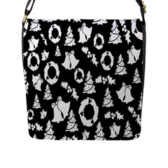 Black Card Christmas December Flap Closure Messenger Bag (l) by artworkshop