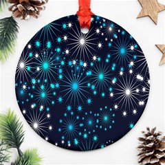 Abstract Pattern Snowflakes Round Ornament (two Sides) by artworkshop