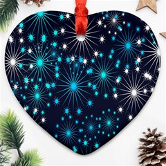 Abstract Pattern Snowflakes Heart Ornament (two Sides)