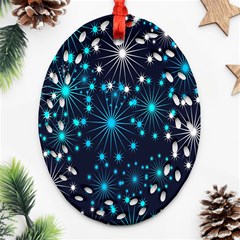 Abstract Pattern Snowflakes Oval Filigree Ornament (two Sides) by artworkshop