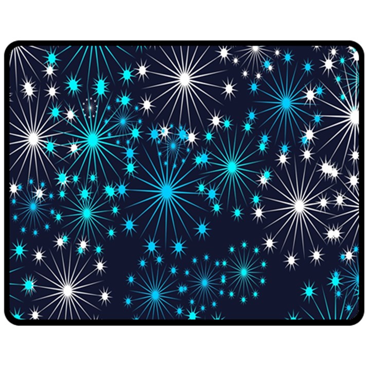 Abstract Pattern Snowflakes Double Sided Fleece Blanket (Medium) 