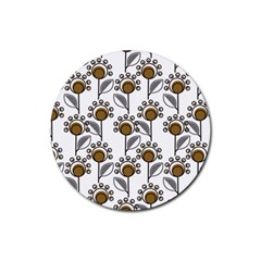 Daisy Minimalist Leaves Rubber Round Coaster (4 Pack) by ConteMonfrey