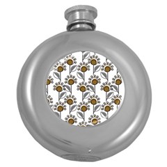 Daisy Minimalist Leaves Round Hip Flask (5 Oz) by ConteMonfrey