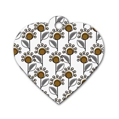 Daisy Minimalist Leaves Dog Tag Heart (one Side) by ConteMonfrey