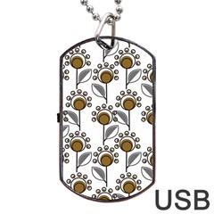 Daisy Minimalist Leaves Dog Tag Usb Flash (one Side) by ConteMonfrey