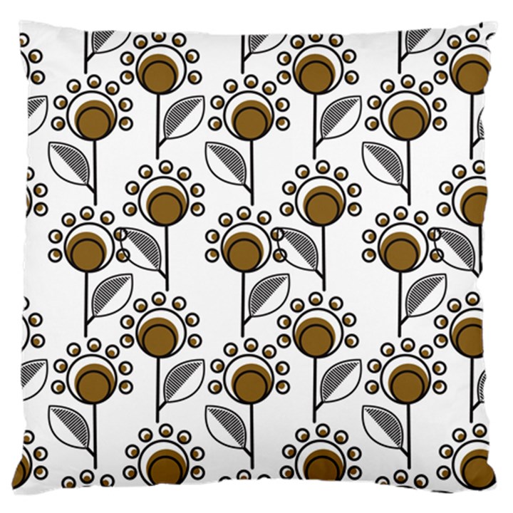 Daisy Minimalist Leaves Large Cushion Case (Two Sides)