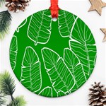 Green Banana Leaves Ornament (Round) Front