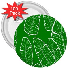 Green Banana Leaves 3  Buttons (100 Pack)  by ConteMonfrey