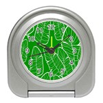 Green Banana Leaves Travel Alarm Clock Front