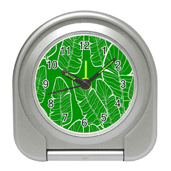 Green Banana Leaves Travel Alarm Clock