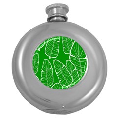 Green Banana Leaves Round Hip Flask (5 Oz) by ConteMonfrey