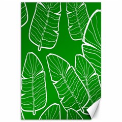 Green Banana Leaves Canvas 12  X 18  by ConteMonfrey