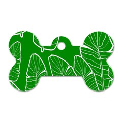 Green Banana Leaves Dog Tag Bone (two Sides) by ConteMonfrey