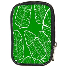 Green Banana Leaves Compact Camera Leather Case by ConteMonfrey