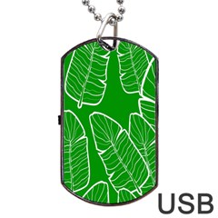 Green Banana Leaves Dog Tag Usb Flash (two Sides) by ConteMonfrey