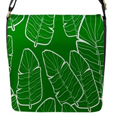 Green Banana Leaves Flap Closure Messenger Bag (s) by ConteMonfrey