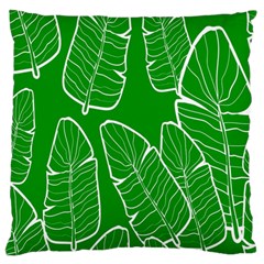 Green Banana Leaves Large Flano Cushion Case (one Side) by ConteMonfrey