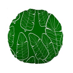 Green Banana Leaves Standard 15  Premium Flano Round Cushions by ConteMonfrey