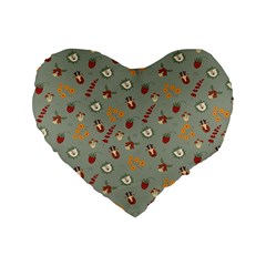 Wild Forest Friends   Standard 16  Premium Heart Shape Cushions by ConteMonfrey