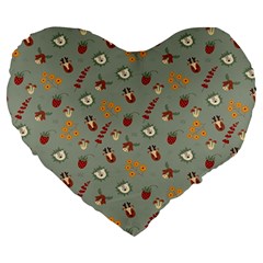 Wild Forest Friends   Large 19  Premium Heart Shape Cushions by ConteMonfrey