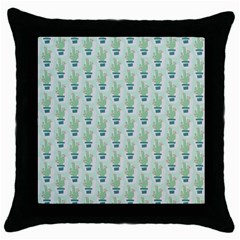 Cuteness Overload Of Cactus!  Throw Pillow Case (black) by ConteMonfrey