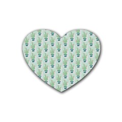 Cuteness Overload Of Cactus!  Rubber Heart Coaster (4 Pack) by ConteMonfrey