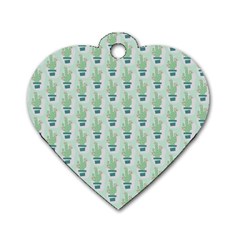 Cuteness Overload Of Cactus!  Dog Tag Heart (one Side) by ConteMonfrey