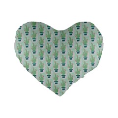 Cuteness Overload Of Cactus!  Standard 16  Premium Flano Heart Shape Cushions by ConteMonfrey