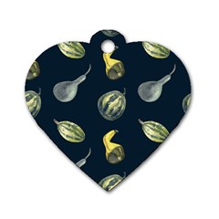 Vintage Vegetables Zucchini  Dog Tag Heart (one Side) by ConteMonfrey