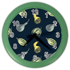 Vintage Vegetables Zucchini  Color Wall Clock by ConteMonfrey