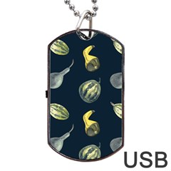 Vintage Vegetables Zucchini  Dog Tag Usb Flash (one Side) by ConteMonfrey