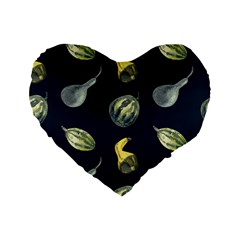 Vintage Vegetables Zucchini  Standard 16  Premium Flano Heart Shape Cushions by ConteMonfrey