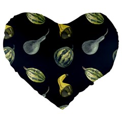 Vintage Vegetables Zucchini  Large 19  Premium Flano Heart Shape Cushions by ConteMonfrey