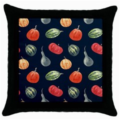 Vintage Vegetables  Throw Pillow Case (black) by ConteMonfrey