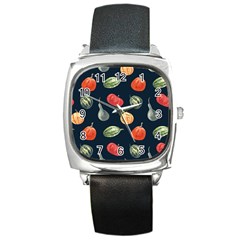 Vintage Vegetables  Square Metal Watch by ConteMonfrey