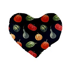 Vintage Vegetables  Standard 16  Premium Flano Heart Shape Cushions by ConteMonfrey