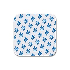 Little Blue Daisies  Rubber Square Coaster (4 Pack) by ConteMonfrey