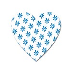 Little Blue Daisies  Heart Magnet Front