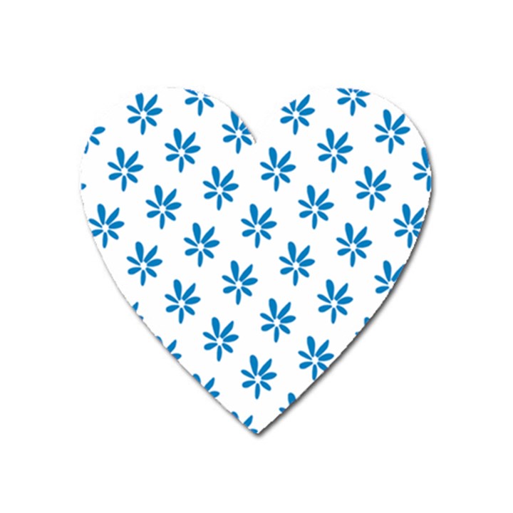 Little Blue Daisies  Heart Magnet