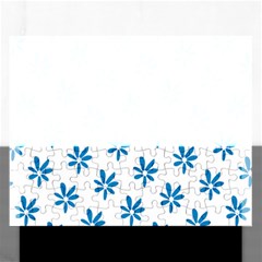 Little Blue Daisies  Rectangular Jigsaw Puzzl by ConteMonfrey